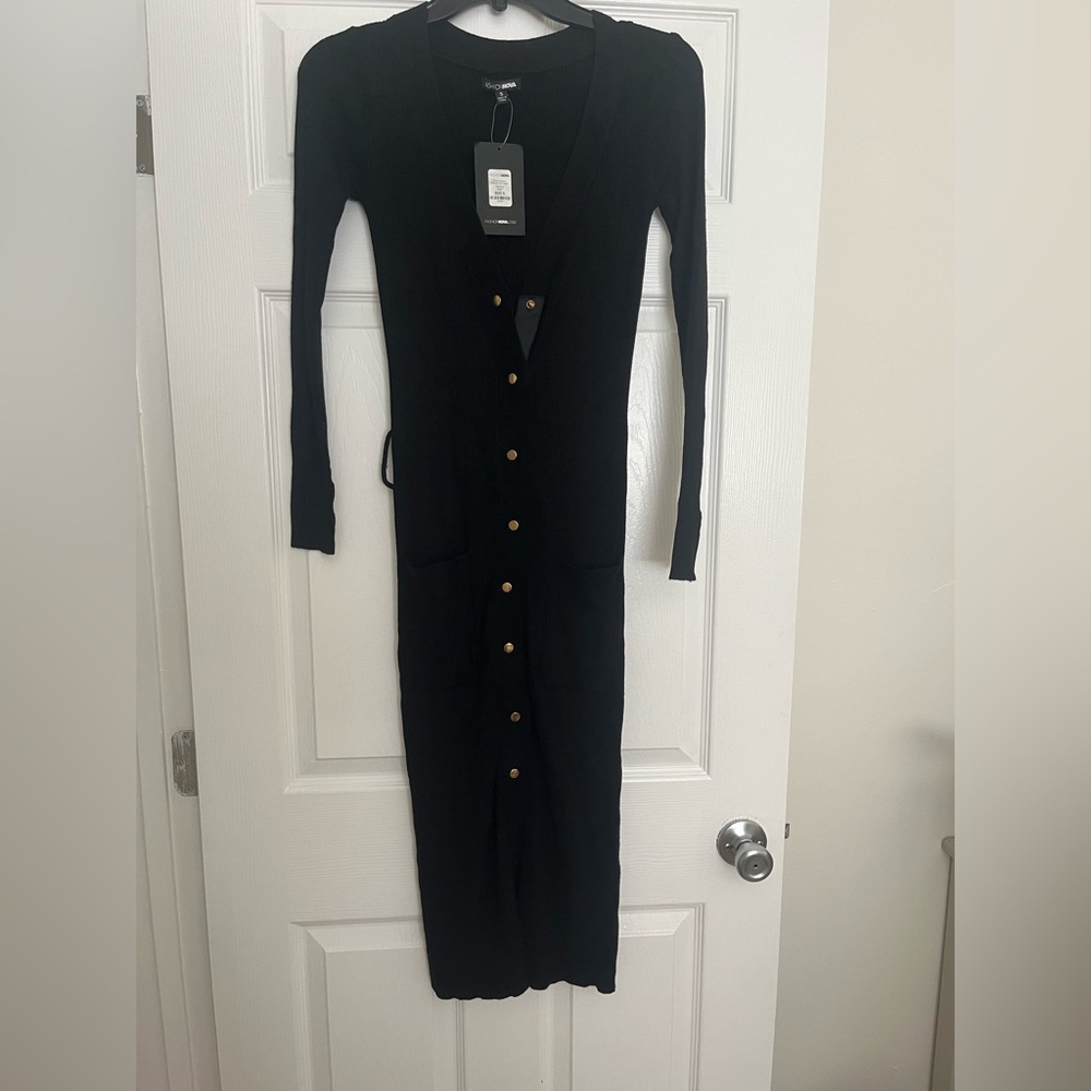 Fashion Nova Black Long Sleeve Dress